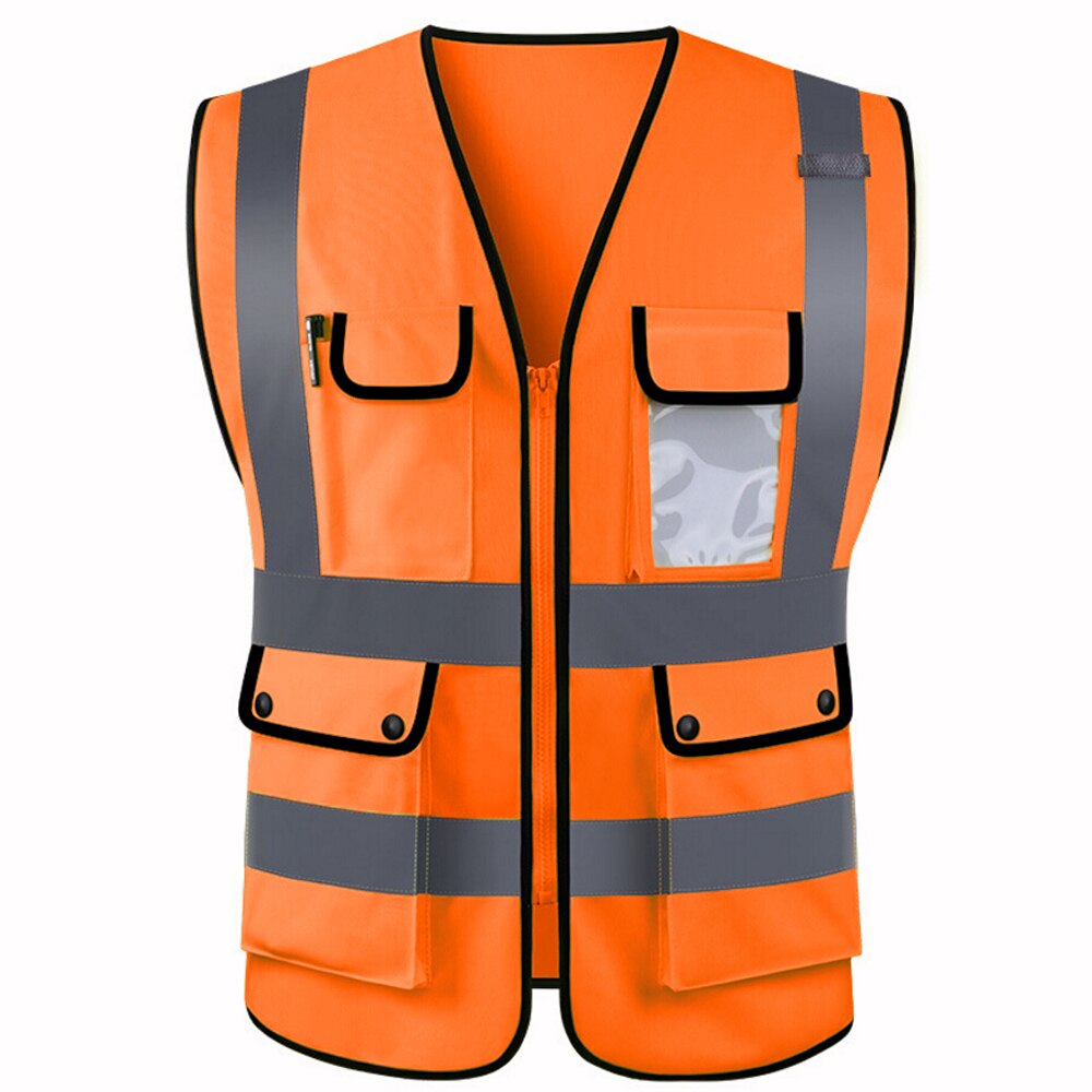 neueste Arbeiter Hohe Sichtbarkeit Sicherheit Weste Jacke Nacht Sicherheit Reflektierende Weste: Orange