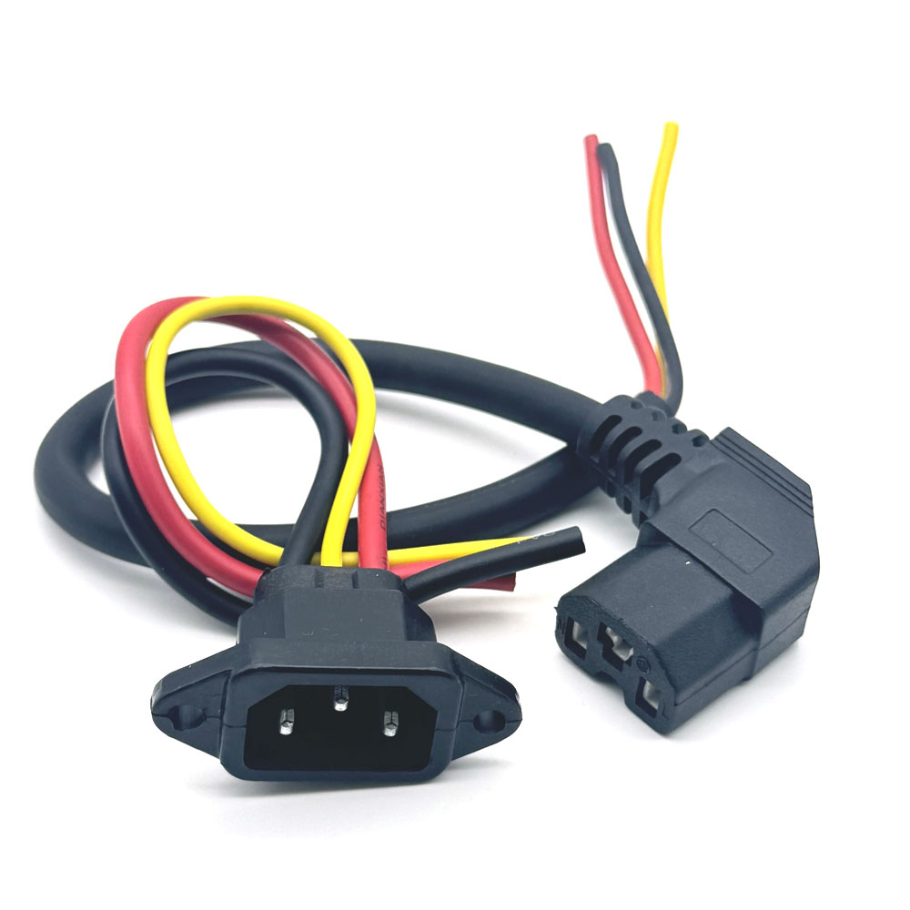 E-Bike Accu Oplaadstekker Drie Verticale Oplaadaansluiting Met 12awg Kabel Draad Elleboogconnector Voor 60V 72V Elektrisch Voertuig: Rood