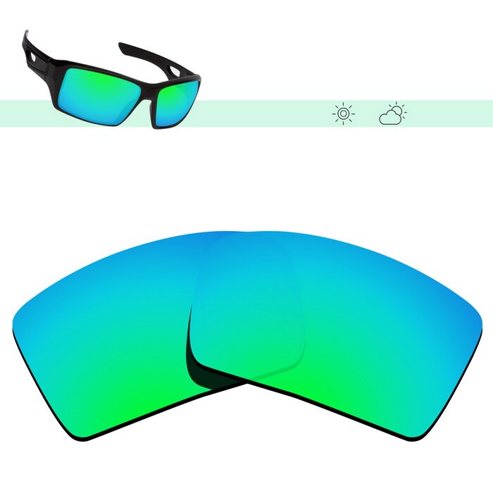 Glintbay Polarized Replacement Sunglasses Lenses for Oakley Eyepatch 2-Multiple Options: Green Mirror