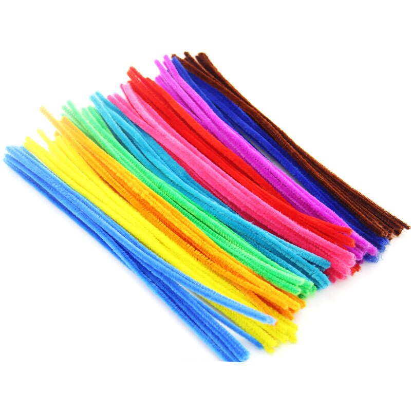 100PC Kids Handmade Learning Educational Toy Multicolour Chenille Stems Pipe Hairball Stick Enhance hands-on Ability Kids Toys: C-100PCS