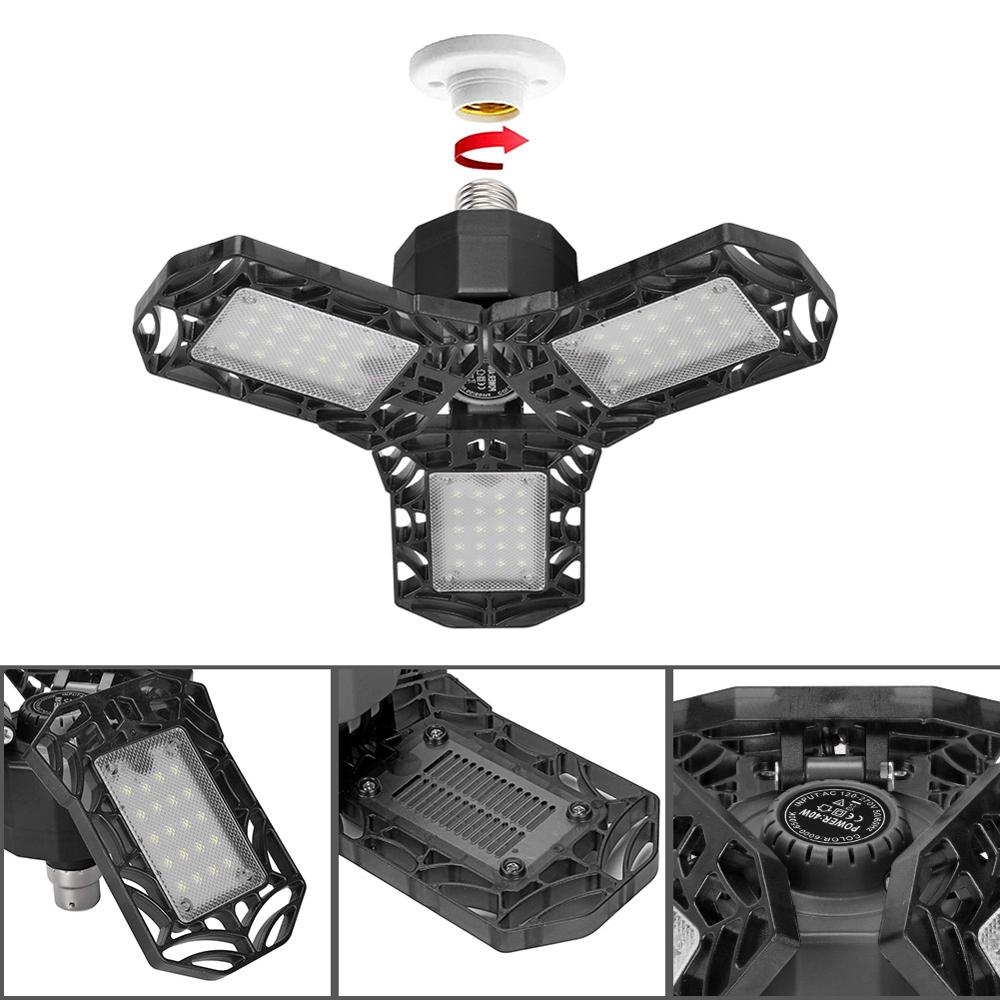 60W Super Bright Garage Light Industrial Lighting E27 LED Light Bulb Folding Industrial Lamp Workshop pendant lamp Floodlight