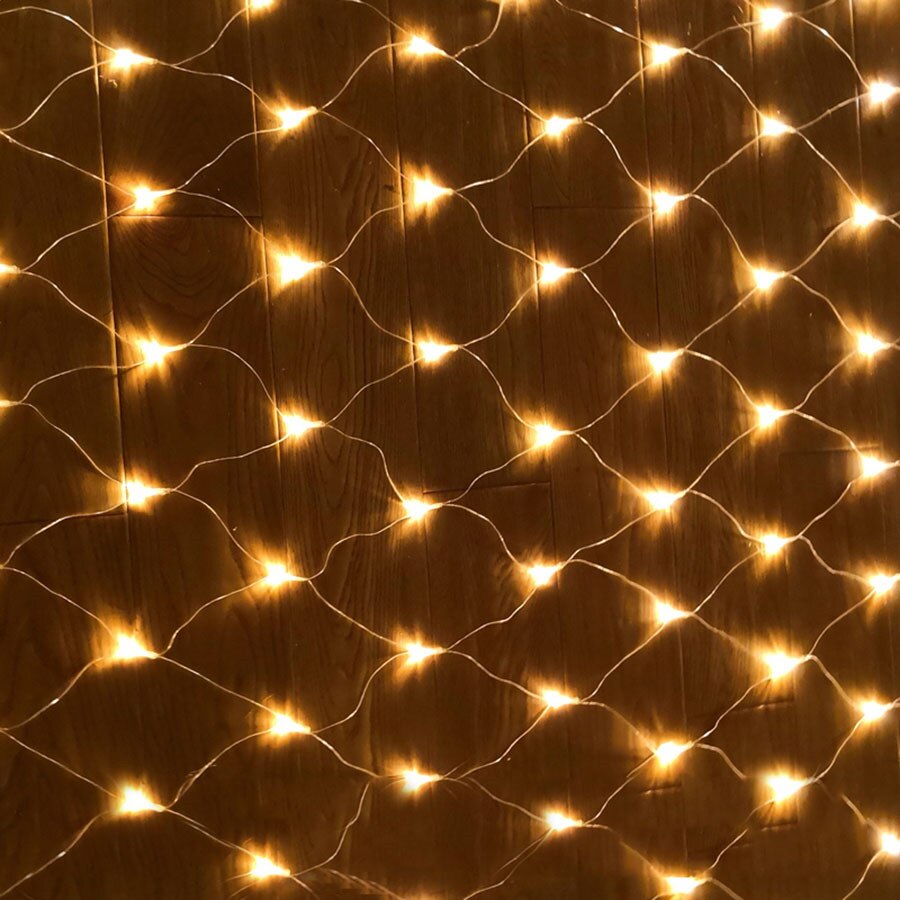 Thrisdar led verkkovalo 3*2m 200 jouluikkuna verhonauha seppelevalo ulkojuhla hääverkko merkkivalo: Lämmin valkoinen / 1.5 x 1.5m 96 ledit