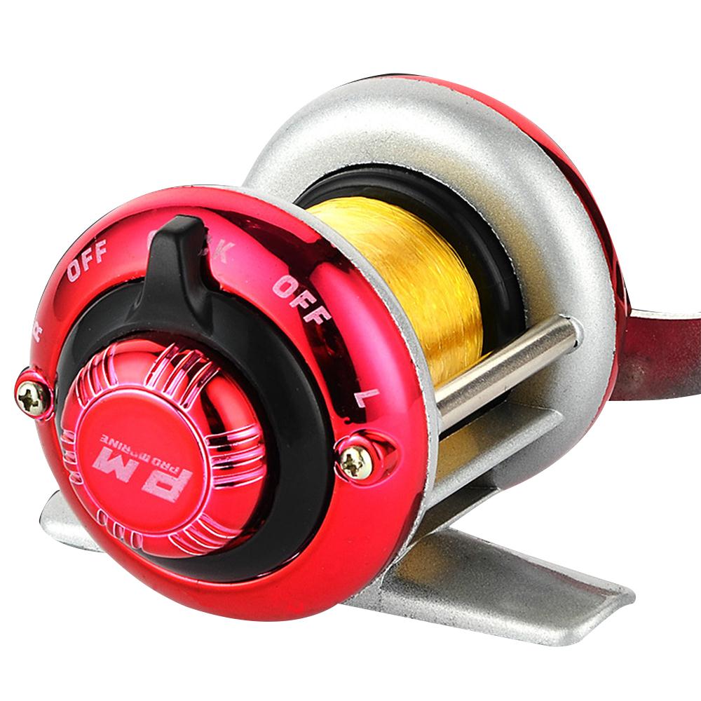Carrete de rueda de tambor de aleación, equipo de aparejos de pesca, carrete de pesca de hielo duradero, carrete de pesca, Mini rueda de pesca portátil, práctico: Red