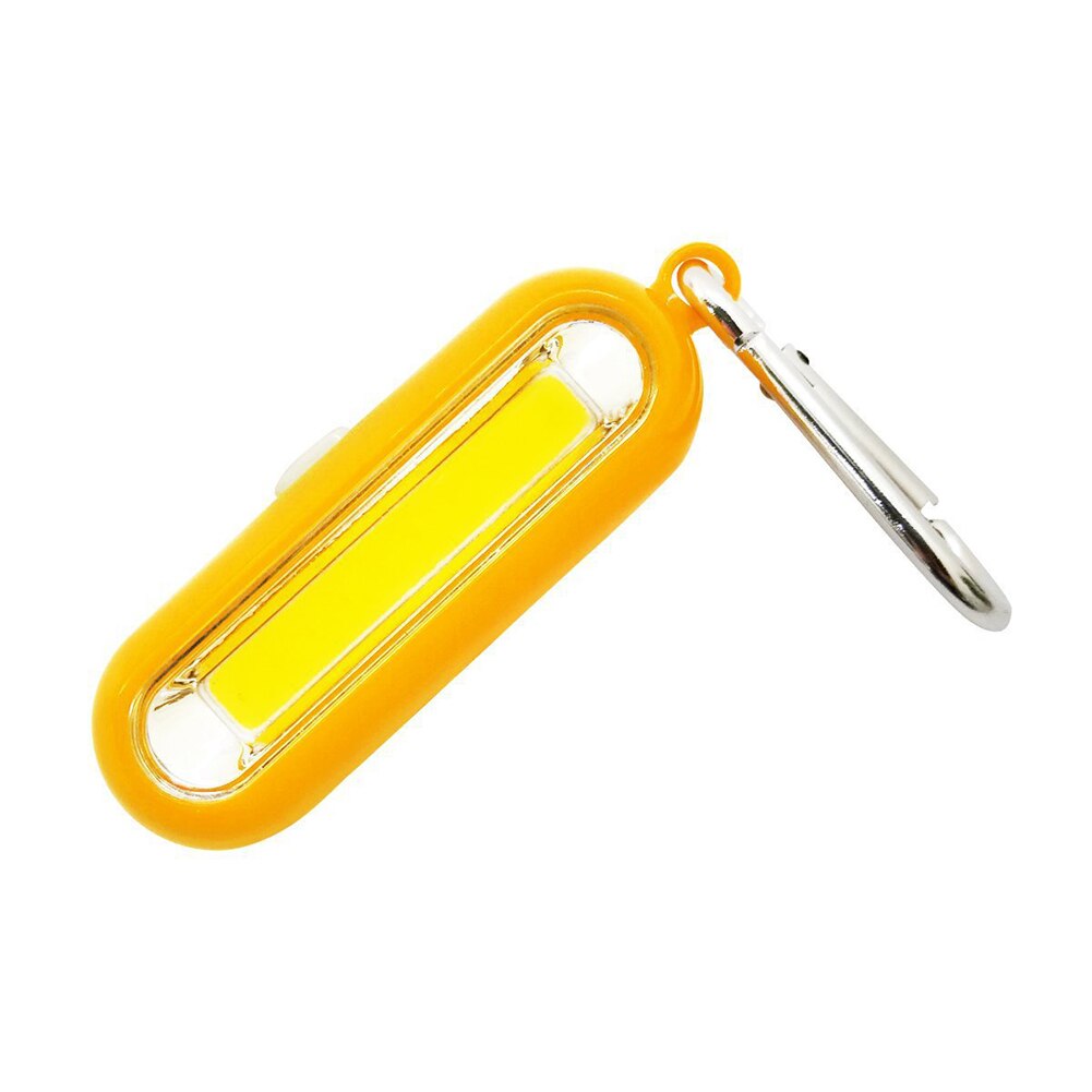 Arrivials bærbar camping mini cob led led lommelygte nøglering praktisk lys lampe karabinhage camping udendørs: Gul