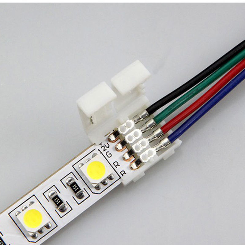 10mm 4 Pin led strip connector 5050 RGB RGBW LED Strip Light SM JST Male Female Connector Wire Cable