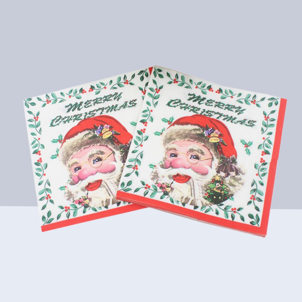 20 Stuks Gedrukt Kerst Servetten Wegwerp Kleurrijke Diner Papieren Handdoek Papieren Tissue Voor Christmas Party Kinderen