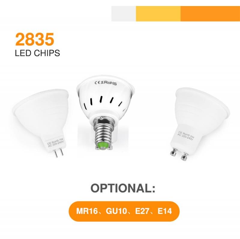 LED Light 5W/7W Lamp Cup 2835 SMD Energy-saving Bulb GU10 MR16 LED Lamp Spotlight Aluminum Lamp Cup