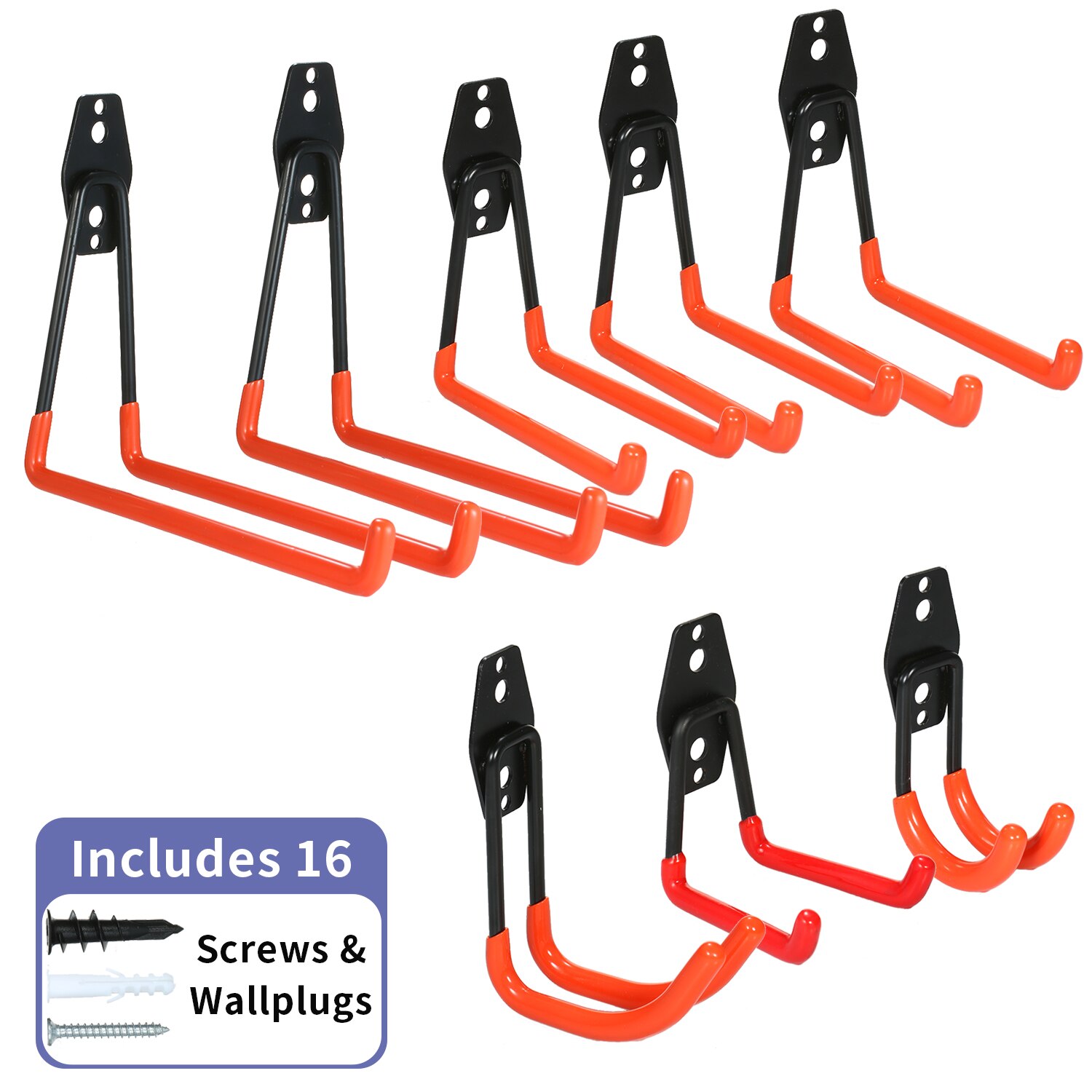 Steel Garage Storage Utility Double Hooks Heavy Duty Garage Organizer Warehouse Hooks for Power Tools Bulk items Bikes Ropes