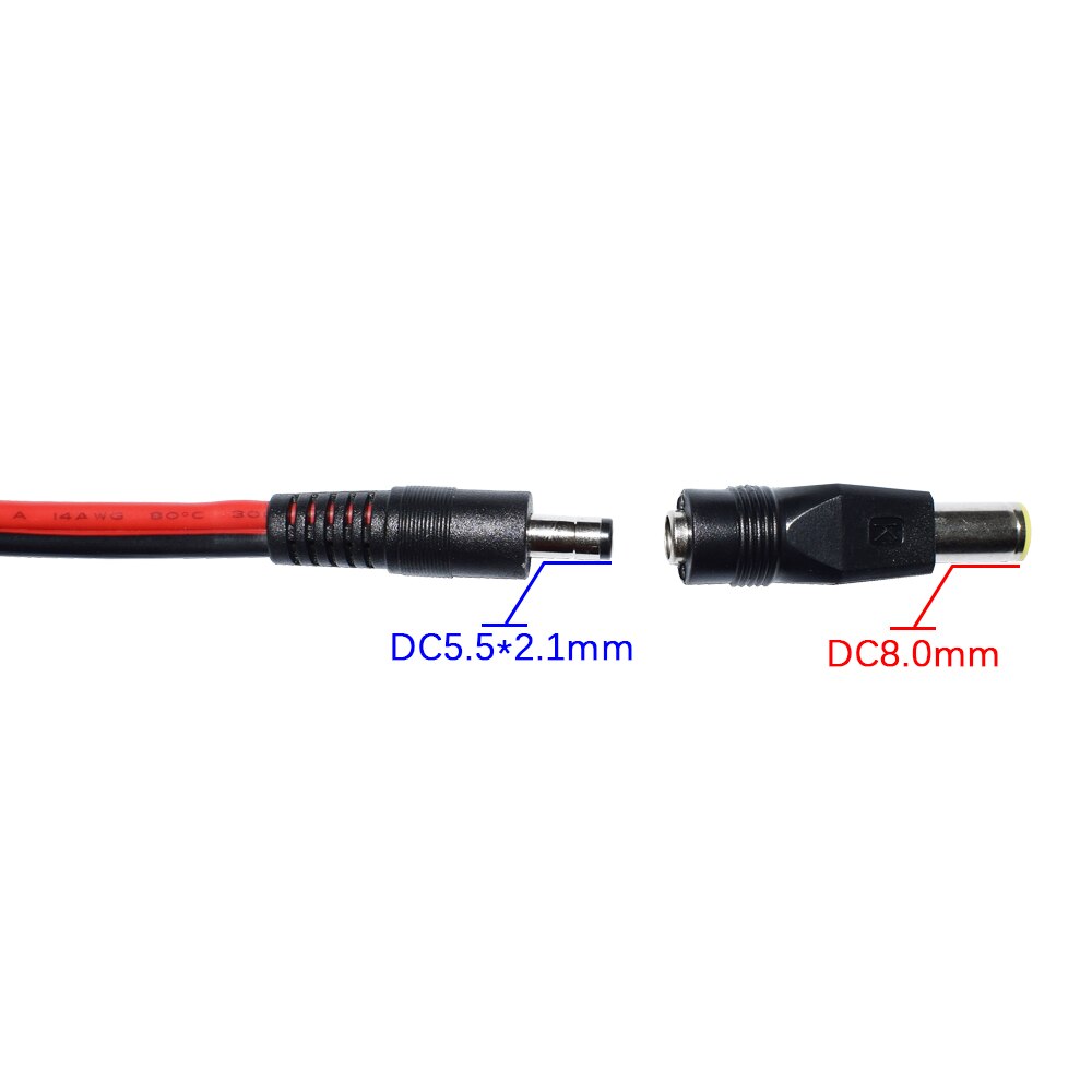 DC 5.5mm x 2.1mm Power Male Plug Cable with DC 8mm Adapter Compatible with Andersons 3.28FTPowerpole for Portable Generator