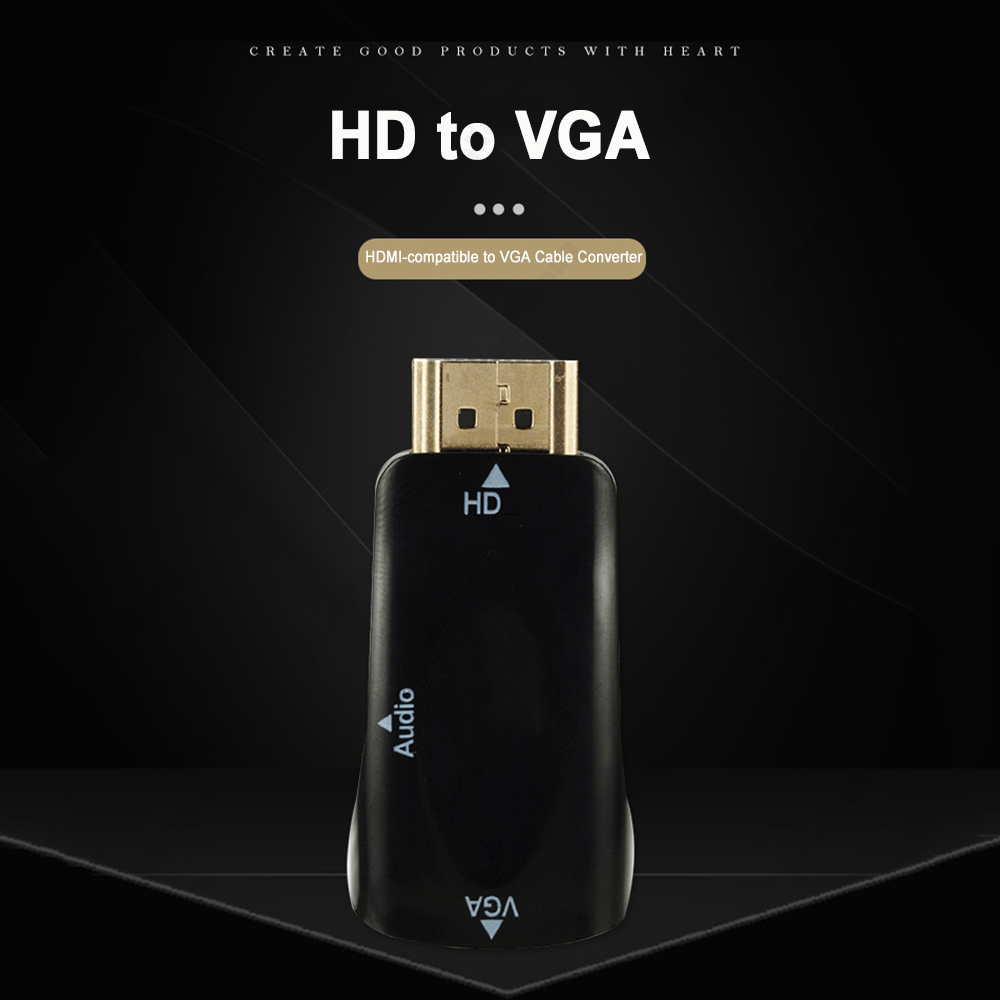 Mini HDMI-kompatibel zu VGA Kabel Konverter 1080P Audio Kabel Konverter mit 3,5 MM Jack Audio Für Laptop TV box Computer Display