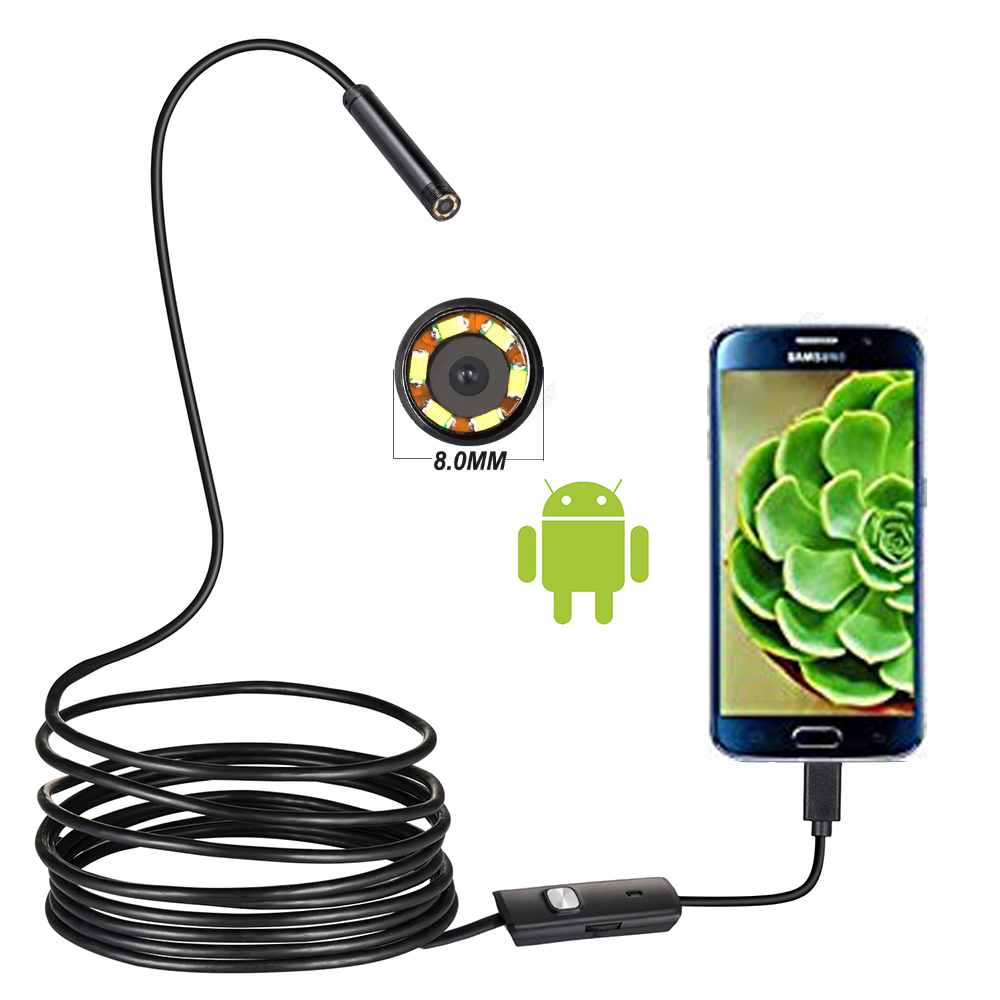 720P 8MM OTG Android Endoscoop Camera 1M Video Endoscoop Borescope Inspectie Camera Windows USB Endoscoop voor Auto