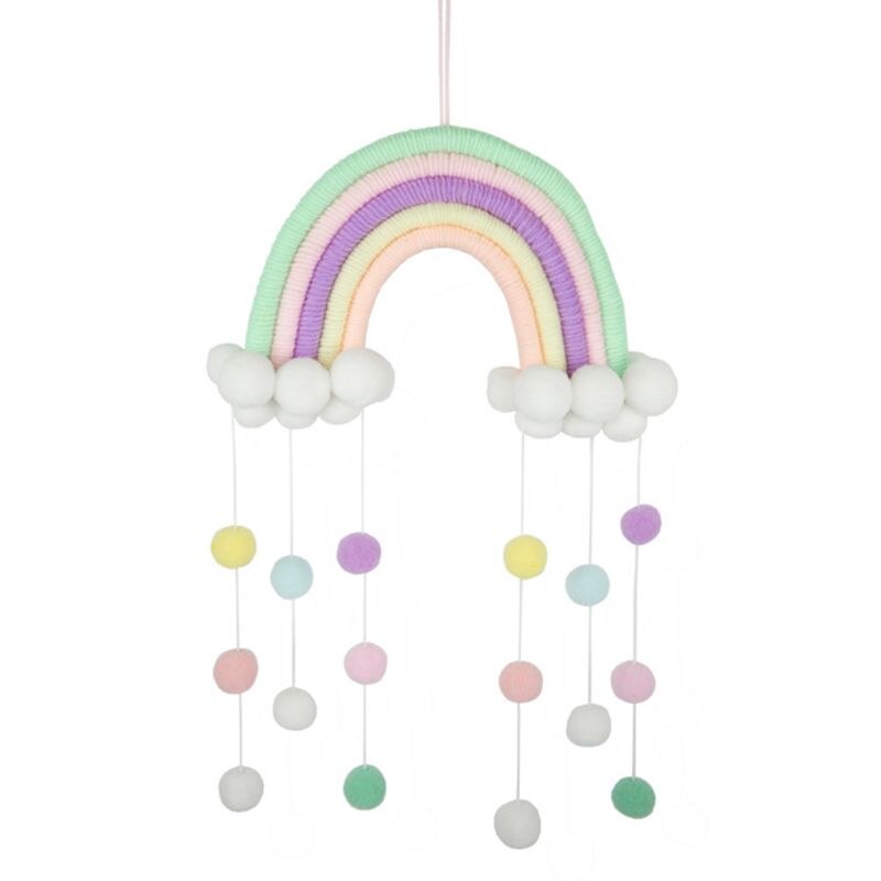 nordisch Regenbogen Wandteppich Handgemachte Weben Handarbeit schöNe Ornament freundlicher Zimmer Zauberstab Hängen Dekor: 23