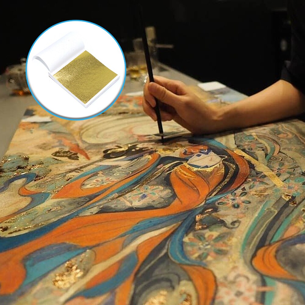 10 Stck Gold Folie Papier DIY Nagel Gold Blatt Blätter Malerei Gold Blatt Papier Harz Dekoration Gold-überzogene Möbel Gold Folie