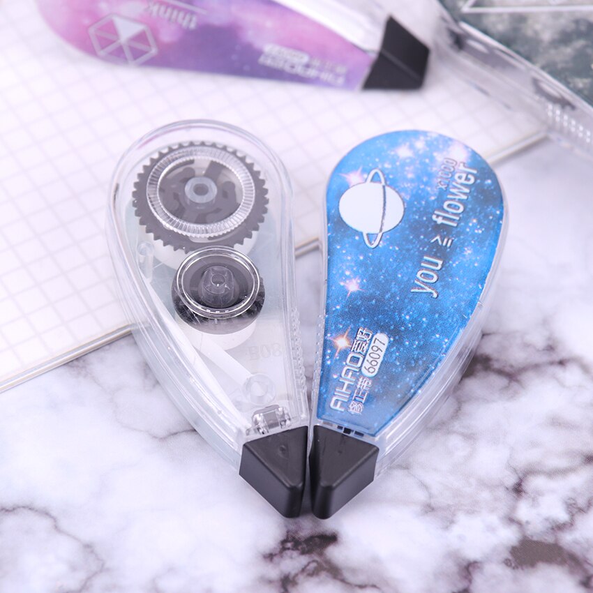 4PCS/1Set Kawaii Starry Sky Tipo Correção Corrector Fita Diário Papelaria Material Escolar material de Escritório Escola
