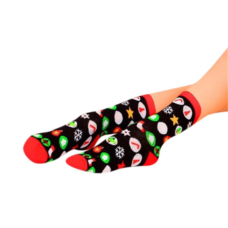 Christmas Socks Cotton Knit Crew Warm Socks For Girls Winter Novelty Christmas: B