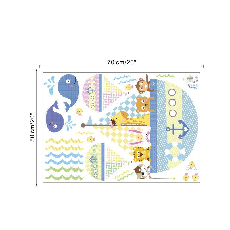 Underwater Ocean Fish Shark Boat Animals Wall Stickers For Kids Rooms Window Bathroom bedroom kitchen Wall Decals Tiger Mural