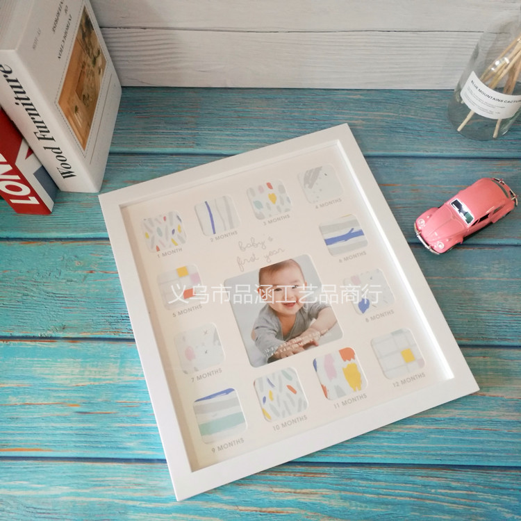 12 Month Baby Photo frame 12 Months "MY FIRST YEAR" Photo Frame Baby Boy Girl My 1 One Year Baby Memory Souvenirs