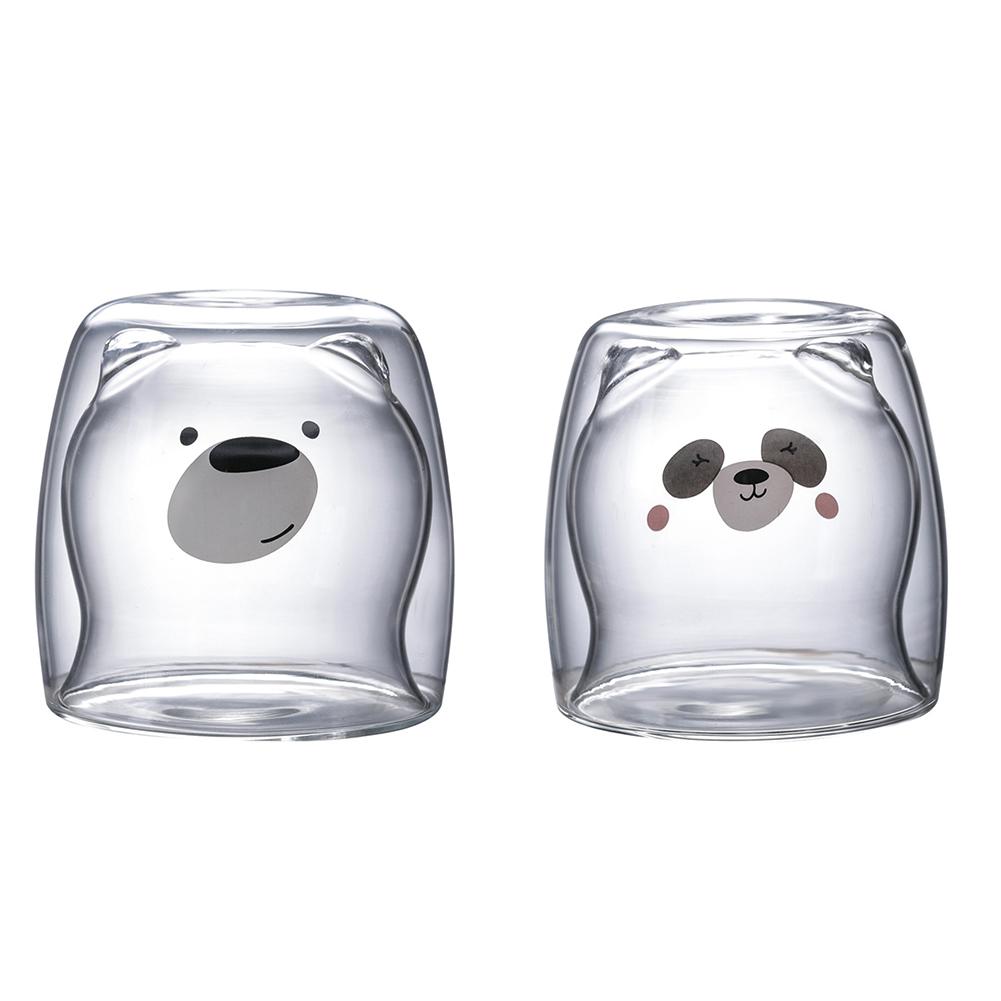 3D 2 niveaux belle Panda ours innovant bière verres résistant à la chaleur Double paroi tasse à café matin lait verre jus verre