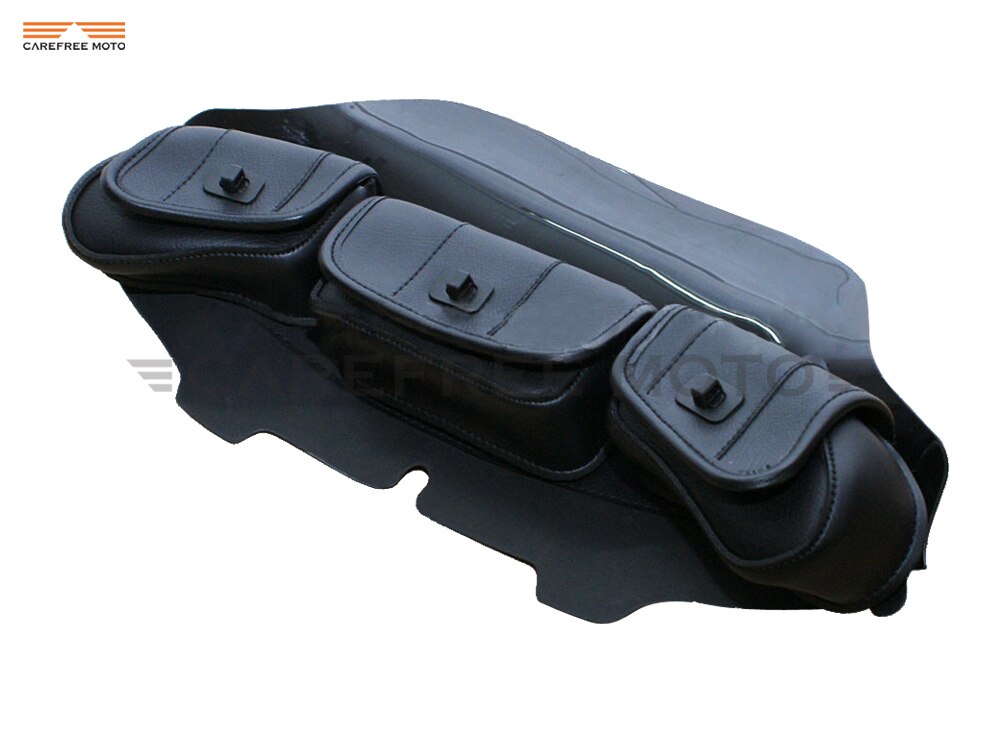 Zwart 6 "Motorfiets Voorruit Tas Zadel 3 Pouch Pocket Case Voor Harley Davidson Touring 1996