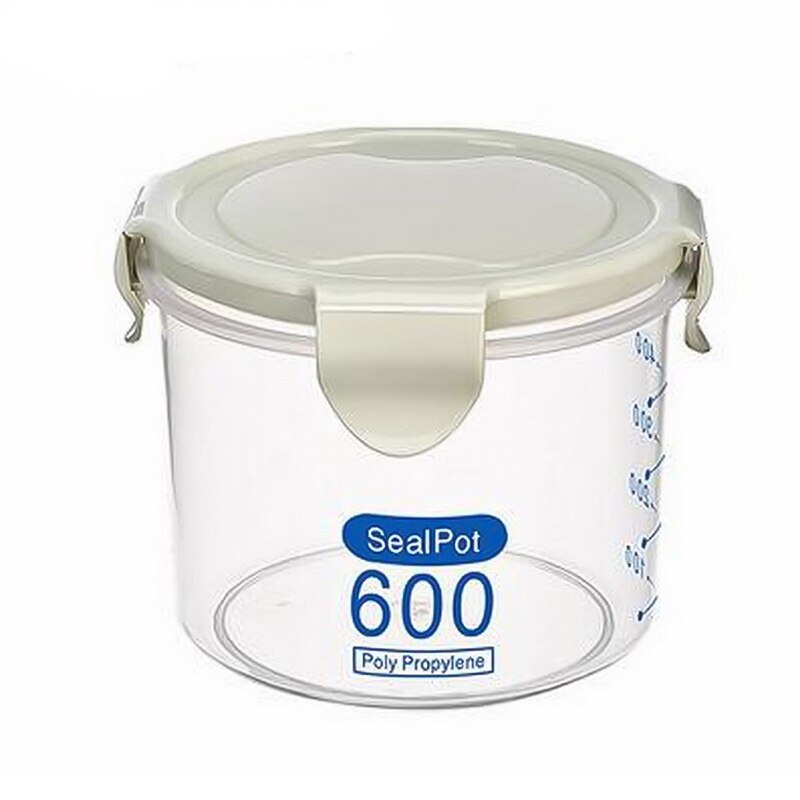 Hoomall 4L Cereal Dispenser Cereal Storage Containers Square Plastic Storage Tanks Kitchen Food Preservation Container: 600ml green