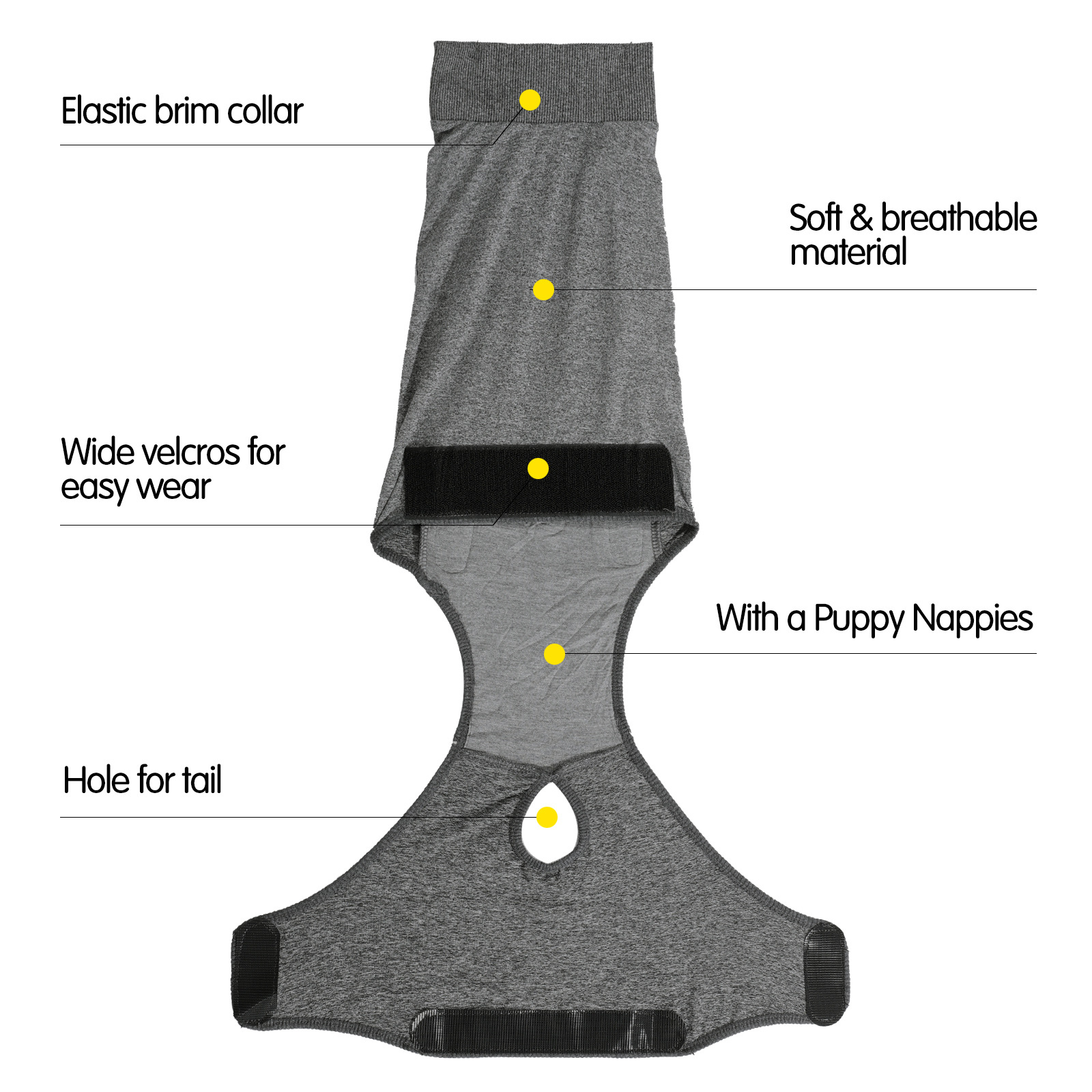 Combinaison de récupération pour chiens après la chirurgie, évite de lécher le chien, avec couches lavables pour chiens