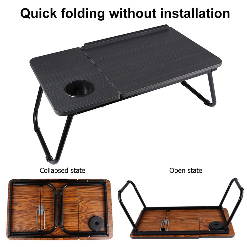 1pc opvouwbare computertafels, 4 niveaus, verstelbare lift, computer, boek, laptopstandaard, bekerlade, opvouwbare tafel voor bedbank