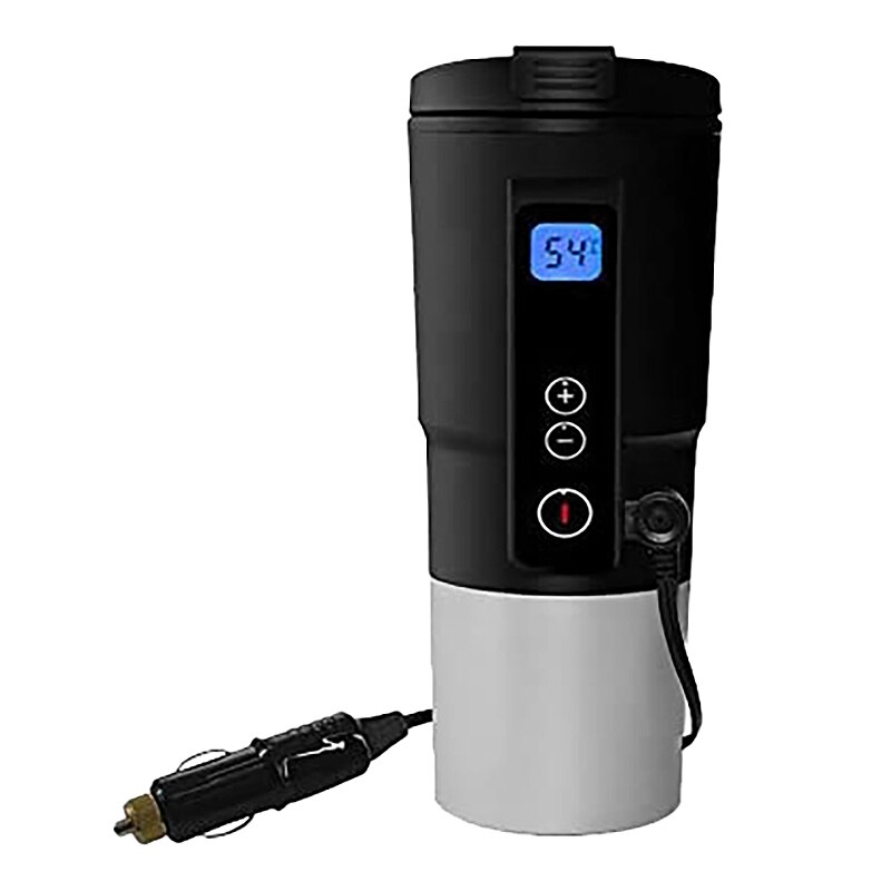 12V 410ML Digital Display Electric Water Vacuum Cup Thermostat Car Home Temperature Control Heating Mug Kettle 90°C