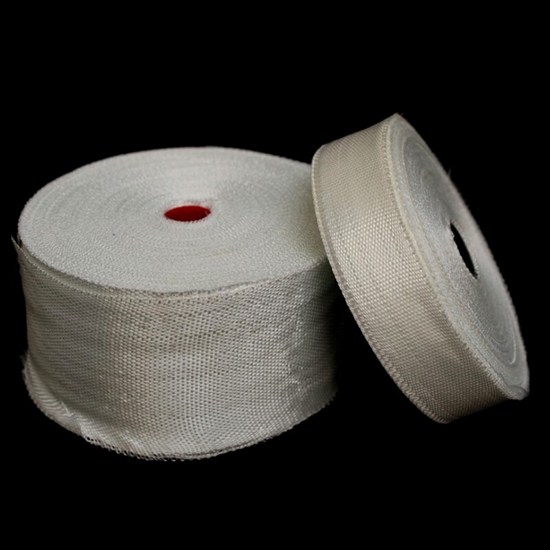 1 Roll White Fiberglass Cloth Tape High-strength Glass Fiber Fibrous Belt Resistant High Temperature 9 Sizes Home Supplies