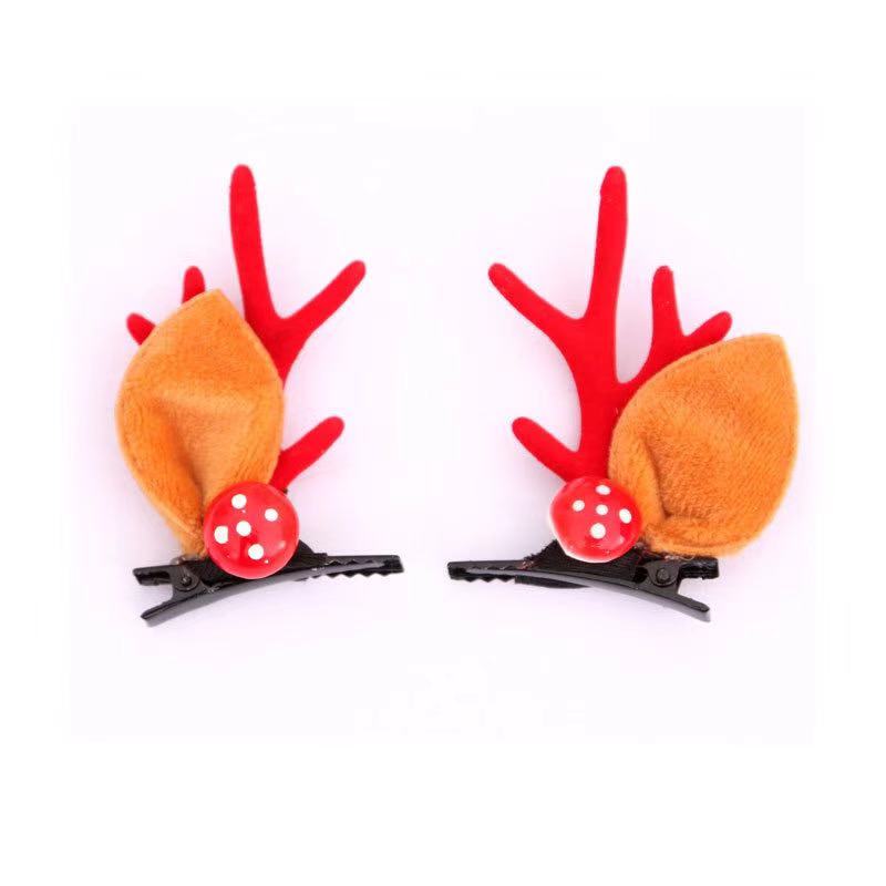 2pcs Children Hair Clips Pins Christmas Glitter Elk Hairgrips Barrettes Kids Hair Accessories For Girls Hairclips