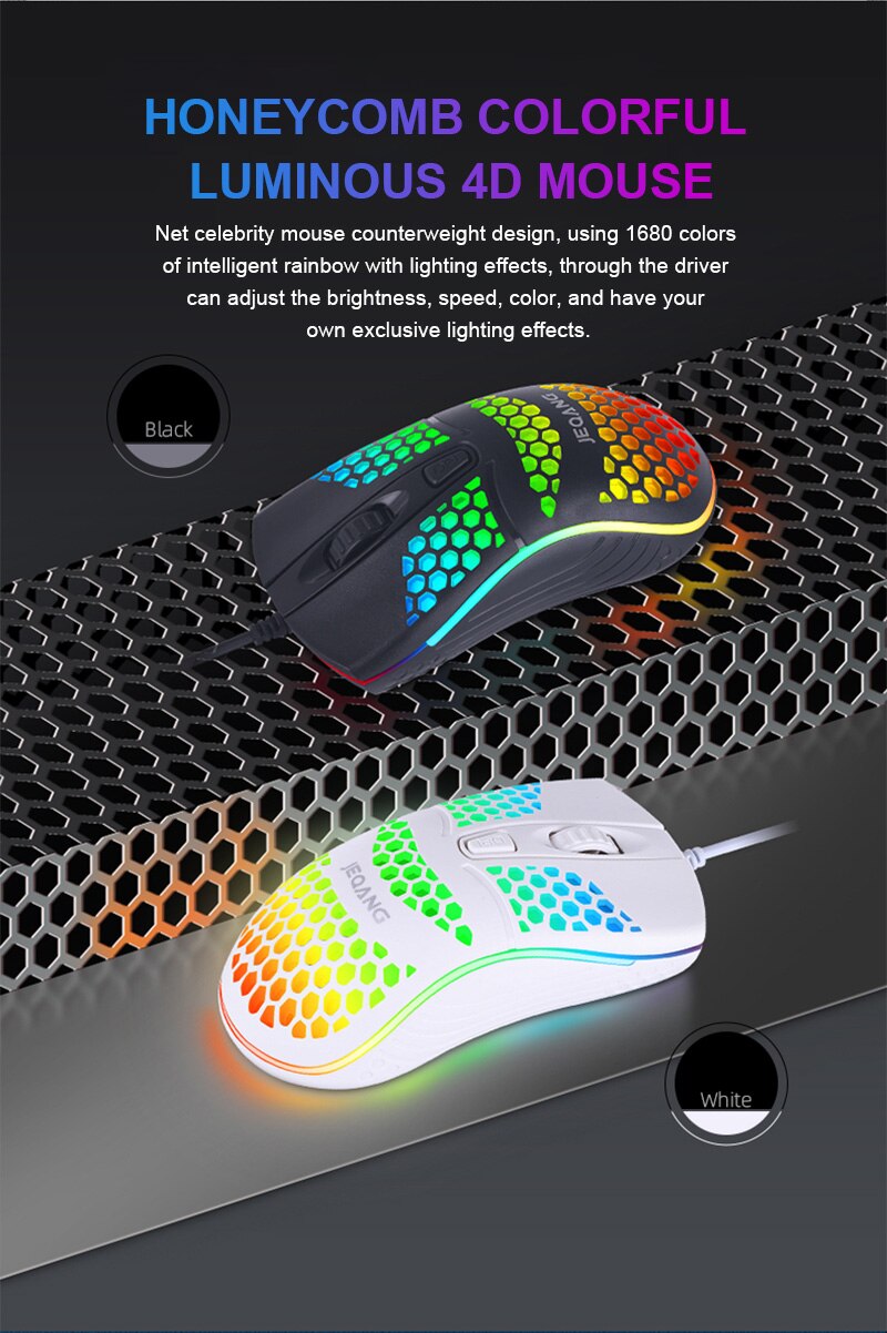 Multicolore Souris De Jeu Filaire Souris Trou Creux Souris Léger Souris Gamer Pour PC Ordinateur Portable Pour Gamer Accessoires