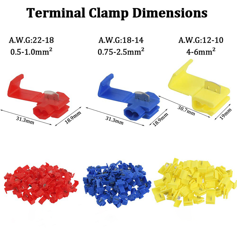 10-50 Stuks Draad Kabel Connectors Scotch Lock Elektrische Quick Splice Terminals Crimp Niet-destructief Zonder Breken Lijn AWG 22-18