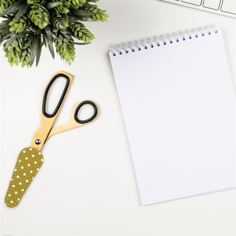 Funda protectora para tijeras bordadas, funda protectora de cuero PU para coser, funda para tijeras DIY, Color aleatorio, 6 uds./5 uds.
