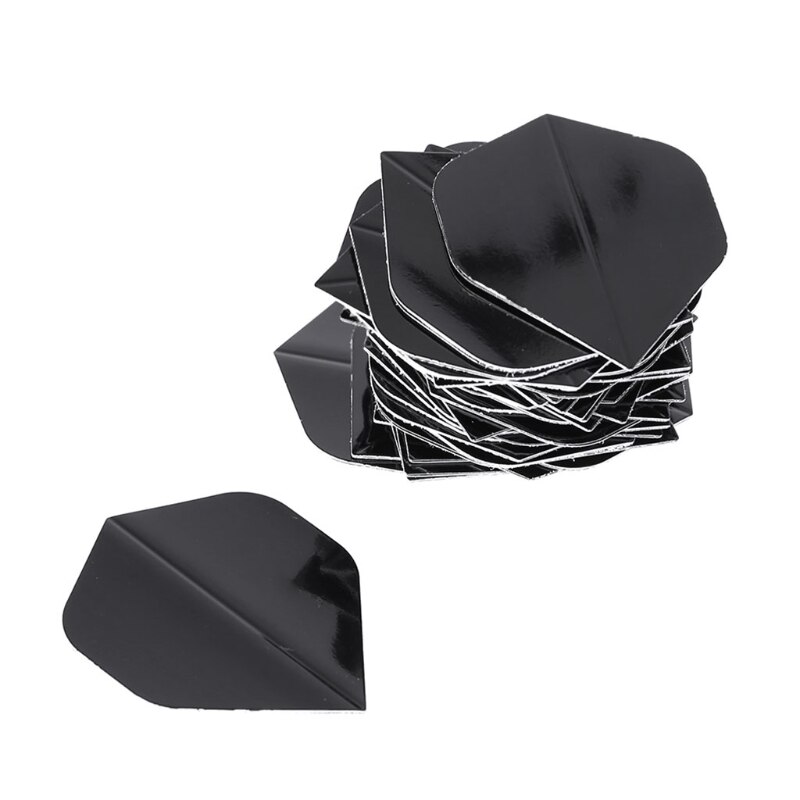 50pcs/lot Pure Color Dart Wing Tail PET Darts Flights: black