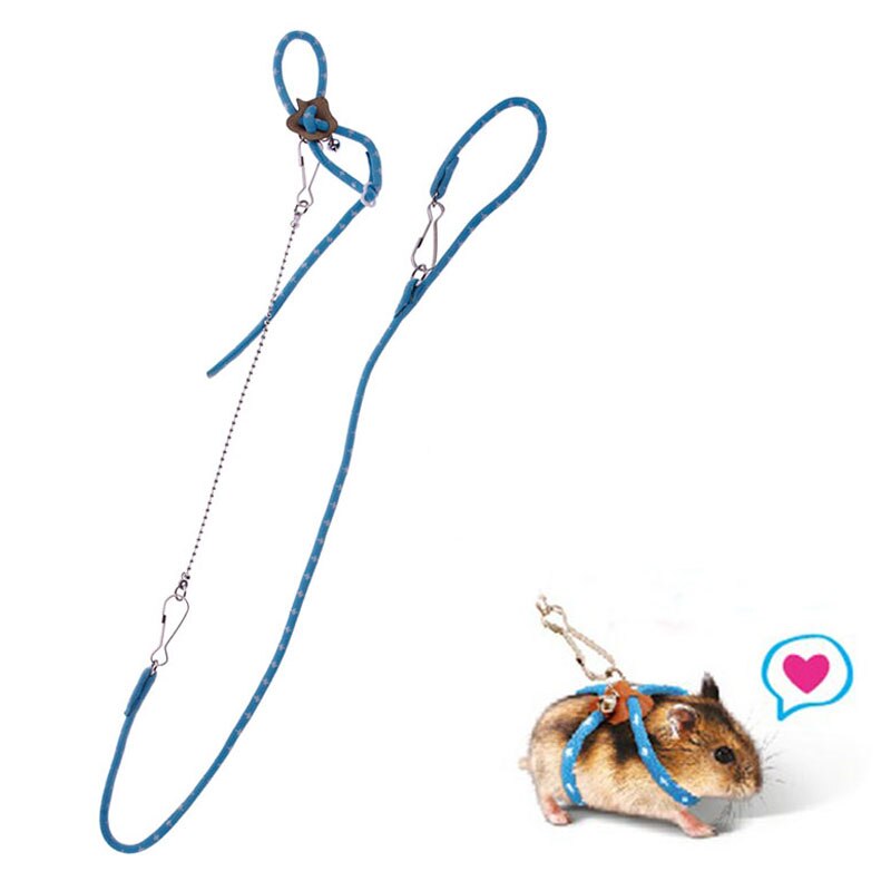Arnés de ratón y rata para mascotas, correa ajustable con Hurón, buscador de hámster para pájaros, Collar con cascabel para exteriores, accesorios para mascotas, correas