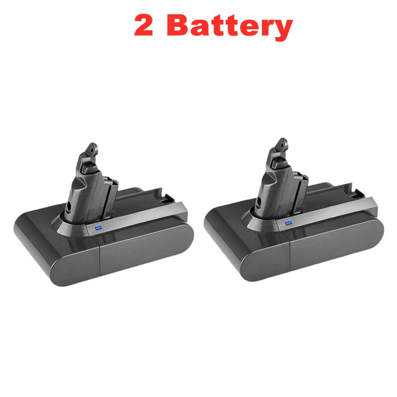 For Dyson 21.6V 3000mAh Replacement Battery and Charger for Dyson Vacuum Cleaner SV09 SV07 SV03 DC58 DC61 DC62 DC74 V6 965874-02: 2 PCS