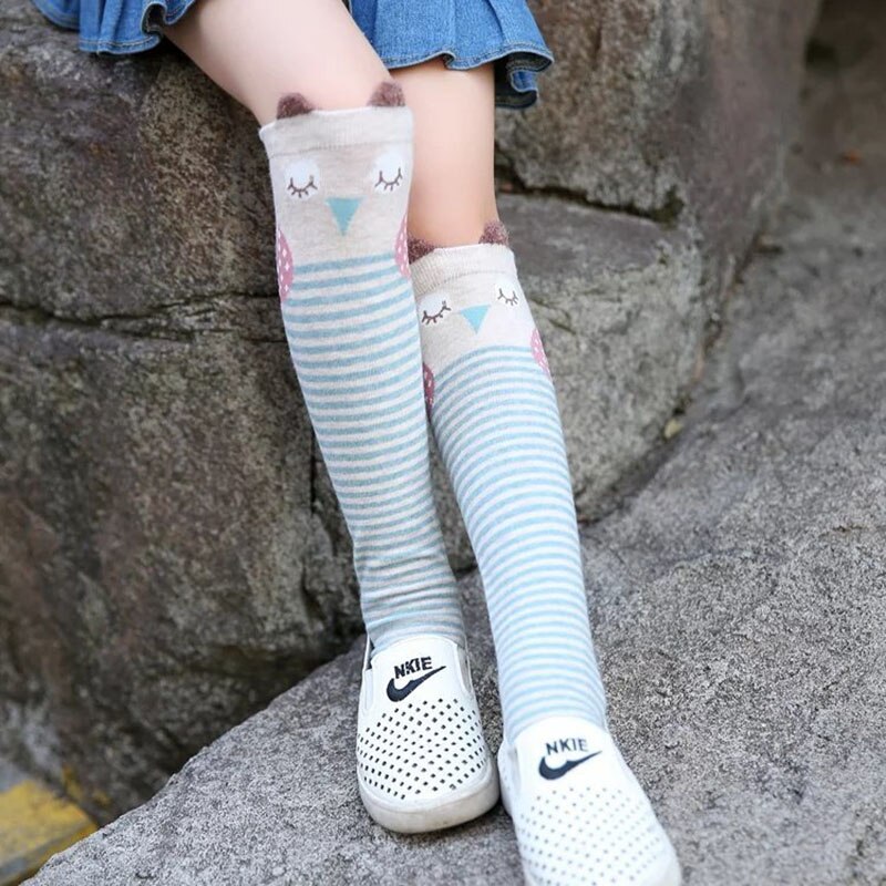 Chaussettes hautes en coton pour bébé filles chaussettes longues dessin animé mignon enfants chaussettes enfant en bas âge chaussettes de danse jambières pour les filles de 3-12 ans chausette bebe fille chaussette garc: 05-09