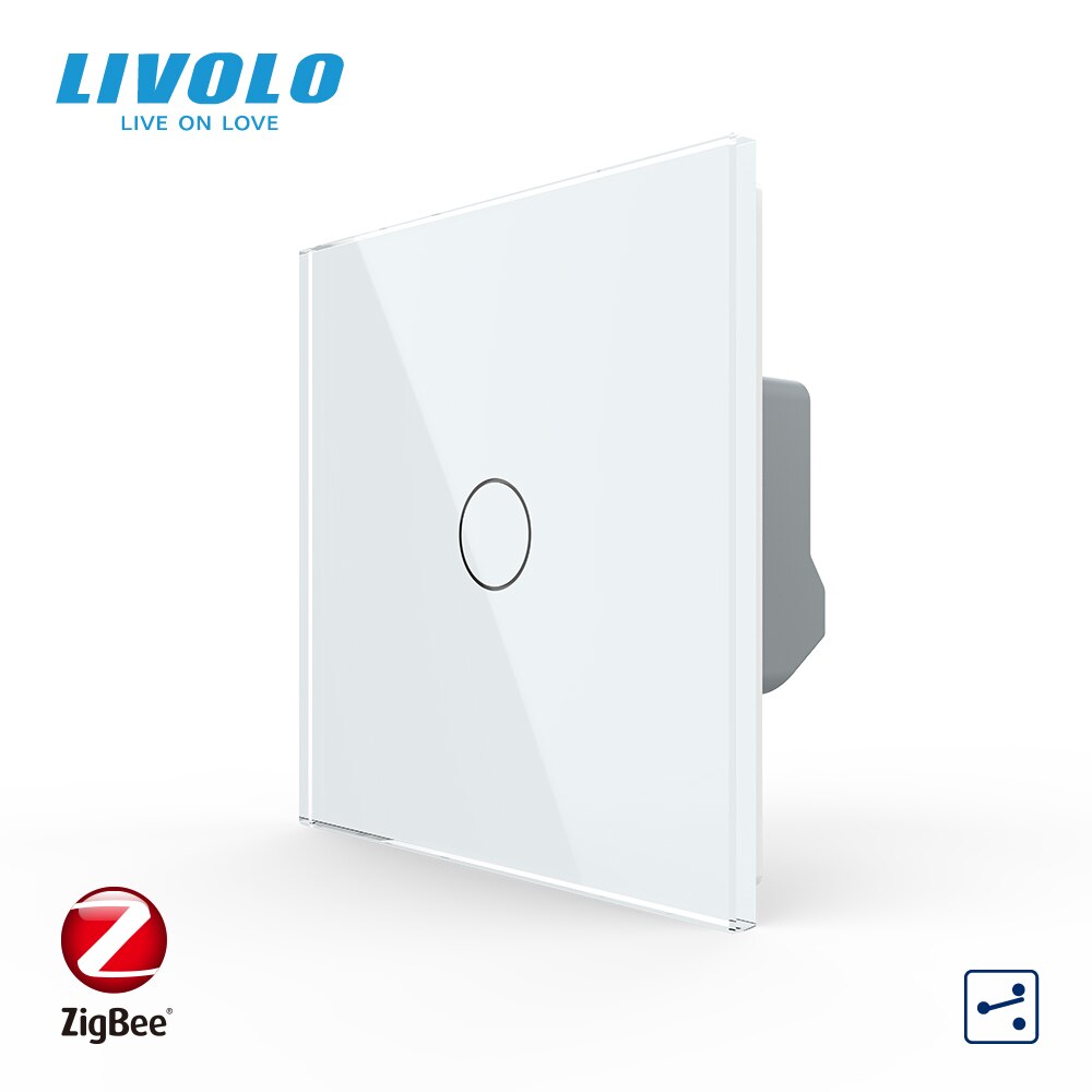 LIVOLO – interrupteur mural tactile intelligent ZigBee, 2 voies croisées, commande sans fil, avec minuterie, compatible avec Google Home, Alexa et Echo, Standard ue: White