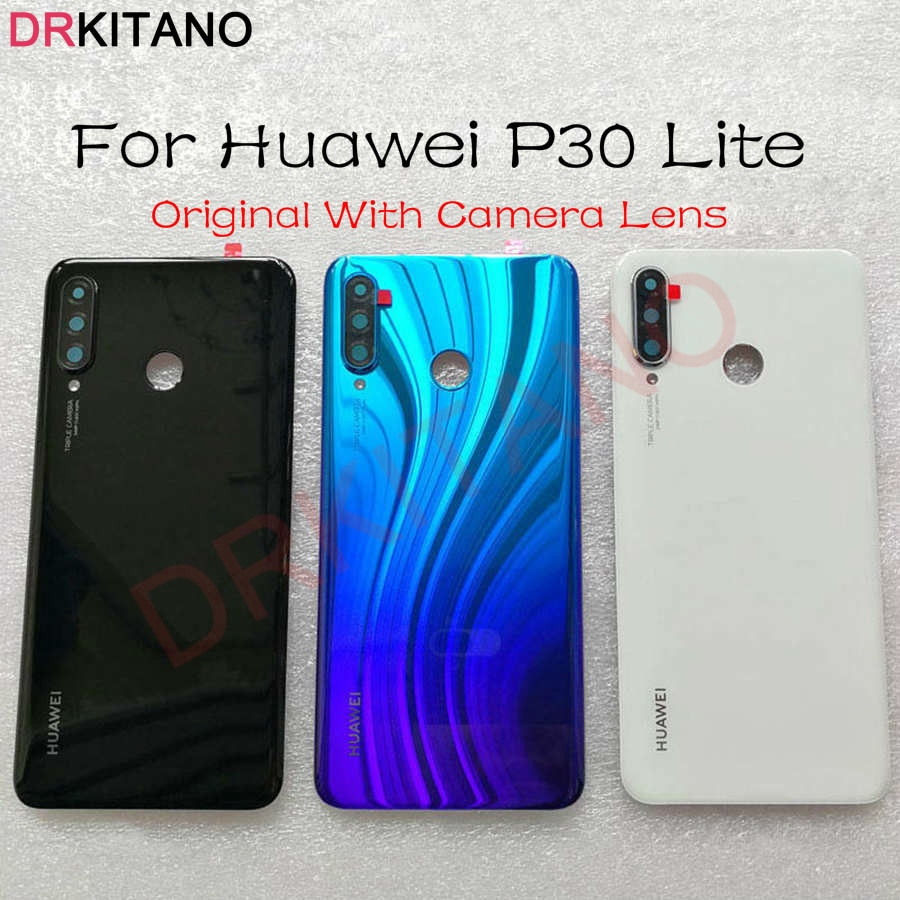 Original For Huawei P30 Lite Back Battery Cover Nova 4e Rear Glass Door Case For Huawei P30 Lite Battery Cover With Camera Lens