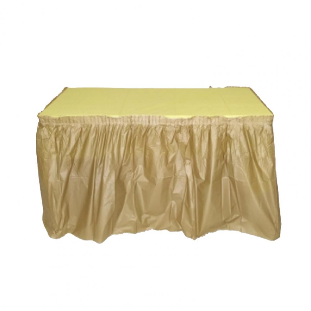 Anti-deform Oil-proof High Stickiness Desk Skirt Durable Table Skirt Cover Attractive for Kitchen: Golden