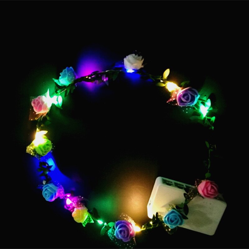 24Pcs Led Gloeiende Kroon Bloem Haarband Krans Party Kinderen Meisje Vrouwen Hoofdband: 16