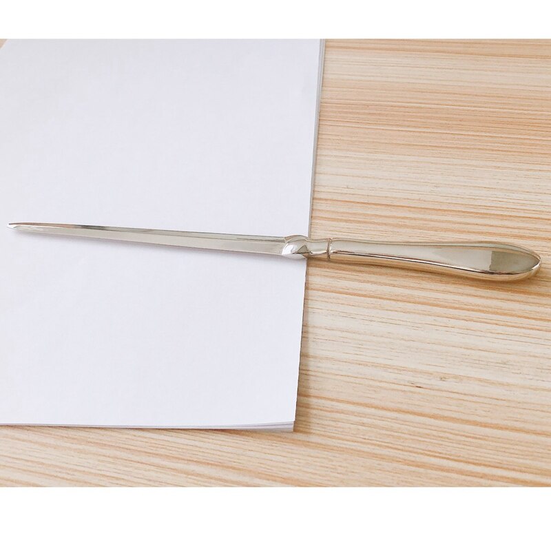 2- pack briefopener metalen envelop opener mes, papier snijmes, vernikkeld , 9 inch, zilverkleurig