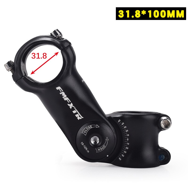 FMF Bike Stem adjustable angle stem 25.4mm 31.8mm handlebar height increase riser stem mtb mountain bike road: 31.8mm-100mm