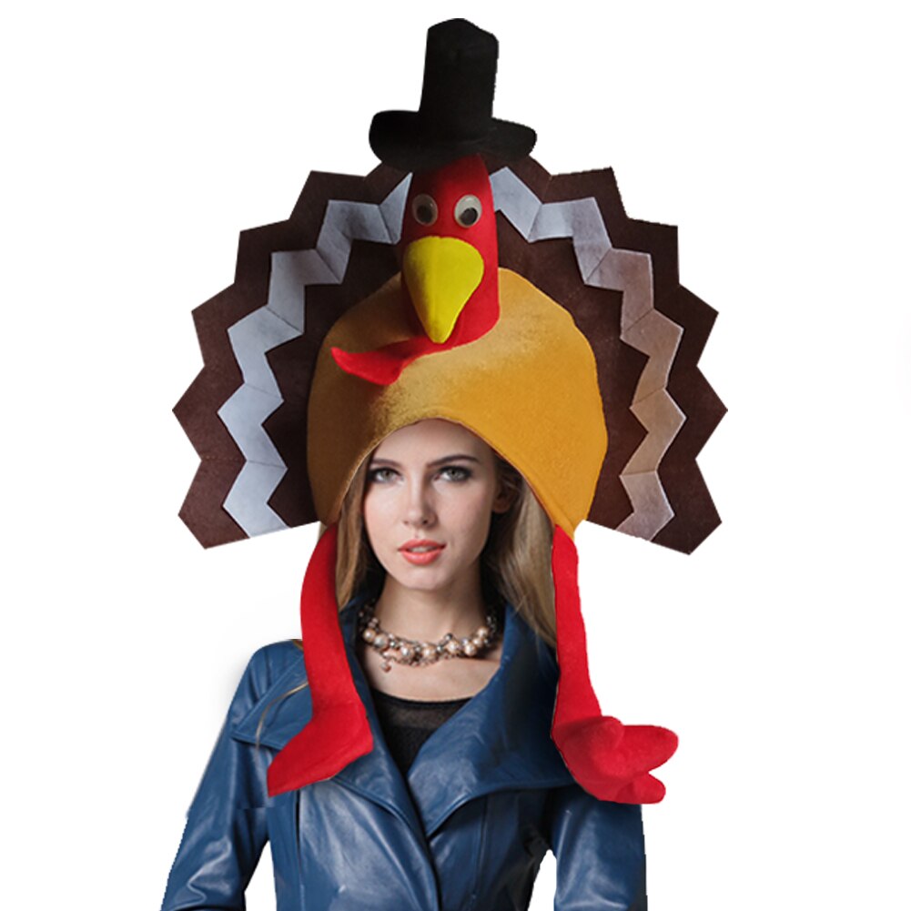 2022 Turkey Thanksgiving Hat Novelty Cooked Chicken Bird Secret Santa Fancy Dress Props Unisex Hat