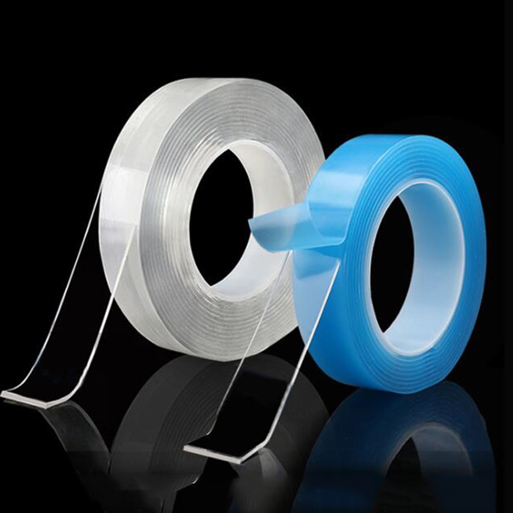 Clear Magic Nano-tape Washable Reusable Double-Sided Tape Adhesive Nano Traceless Sticker Removable Universal Disks Glue 12 Size