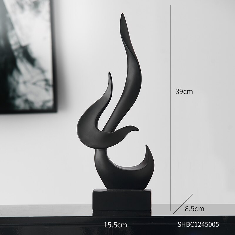 Sculpture Abstraite Moderne pour la Décoration de la Maison Accessoires pour le Salon, le Bureau, Statue Décorative Souvenir: Black