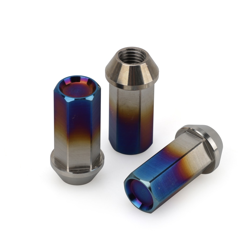 20PCS Stainless Steel lug nut 45MM Tapered conical seat M12*1.5 Racing Car Modification lug nuts HEX17MM