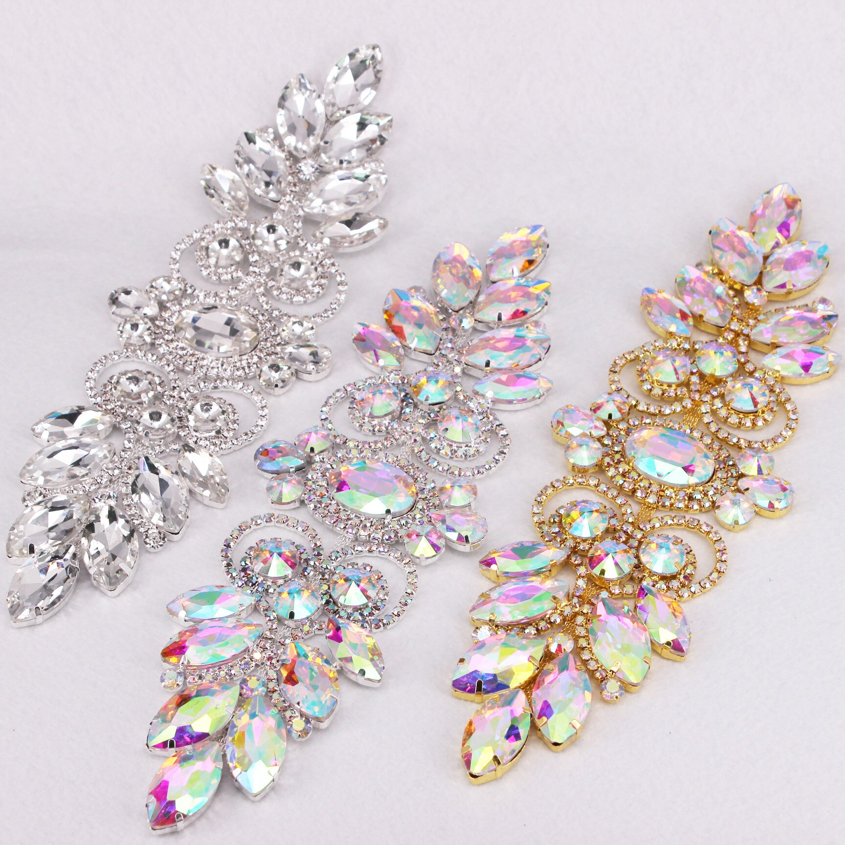 AB Shoulder Patch Epaulettes Rhinestone Beaded Epaulet Fringe Shoulder Badge Rhinestone Applique for Costumes Blazer Jacket