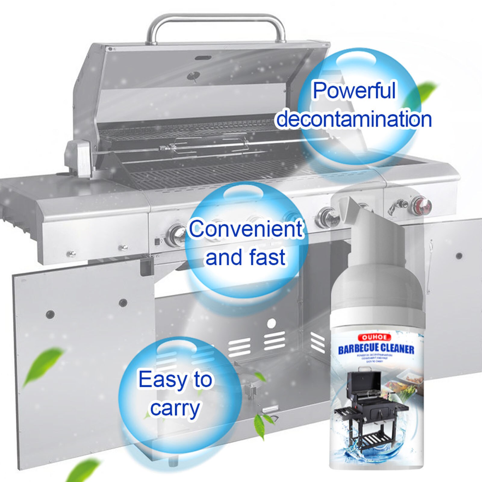 30/100ml Degreaser Cleaner Cooker Hood Oven Ventilator Removes Stubborn Grease Grime BBQ Barbecue Cleaner Kitchen Cleaning Tools