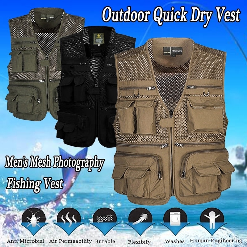 Fishing Vest Photography Travel Vest Breathable Fishing Jacket