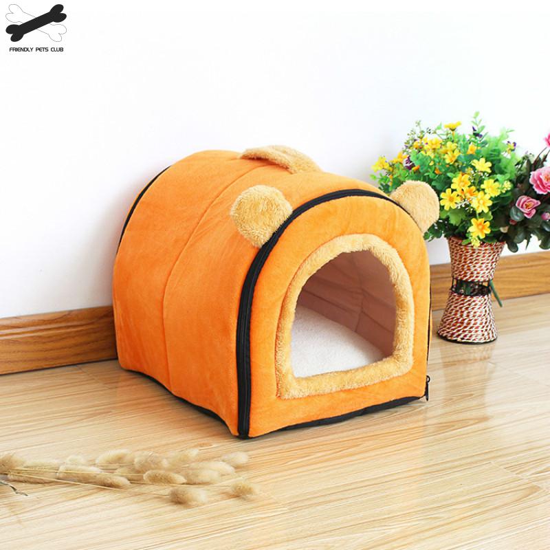 Confortable chat grotte belle Bow chiot hiver lit maison chenil polaire doux nid pour petit moyen chien maison pour chat